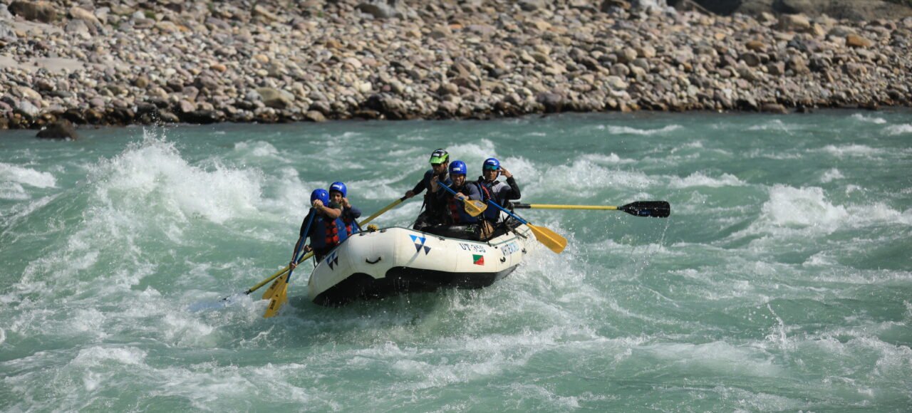 River rafting in Rishikesh in October on clear post-monsoon water