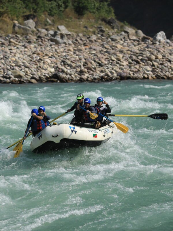 River rafting in Rishikesh in October on clear post-monsoon water
