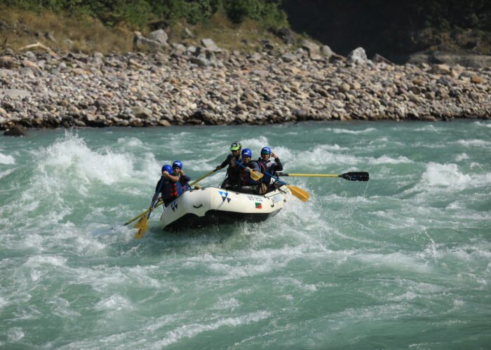 River rafting in Rishikesh in October on clear post-monsoon water