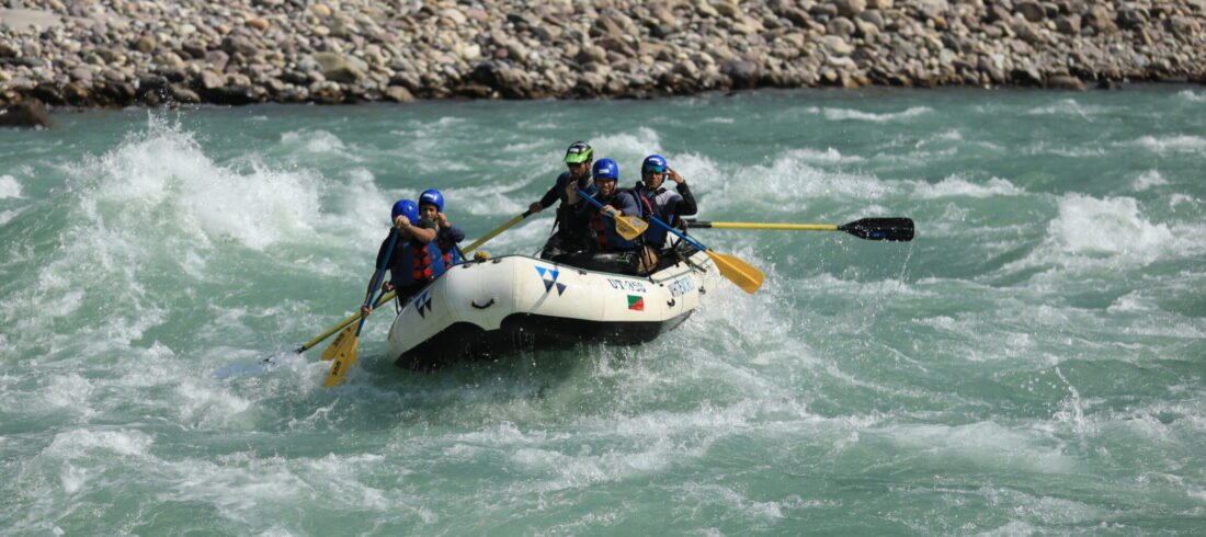 River rafting in Rishikesh in October on clear post-monsoon water