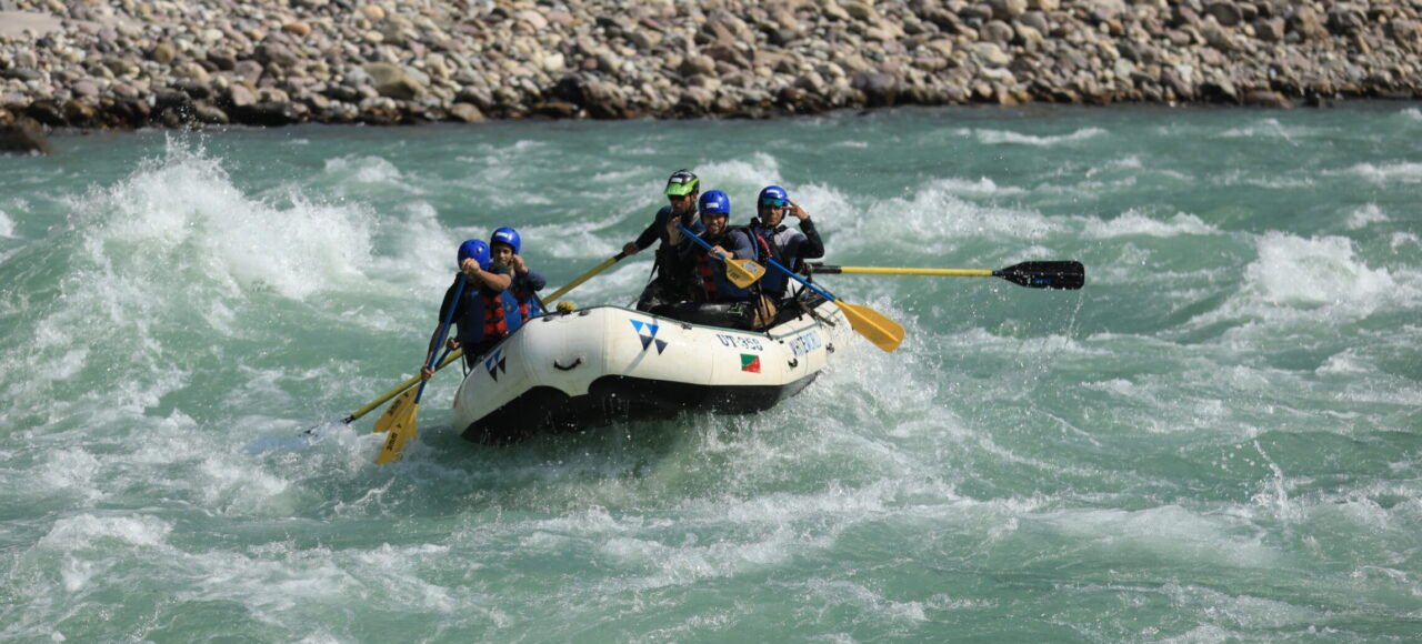 River rafting in Rishikesh in October on clear post-monsoon water