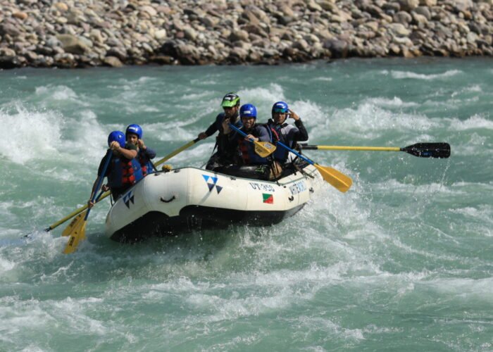 River rafting in Rishikesh in October on clear post-monsoon water