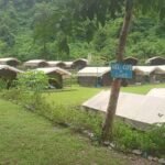 Tents along the lawn at our forest camp near Shivpuri, Rishikesh